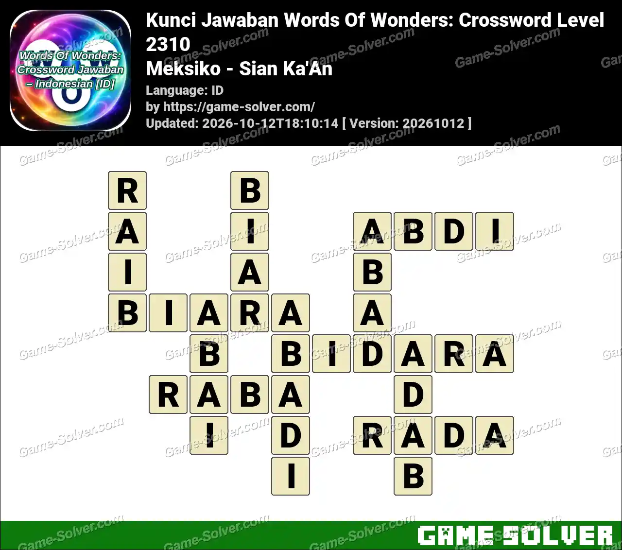 Kunci Jawaban Words Of Wonders: Crossword Level 2310 – Meksiko – Sian Ka’An